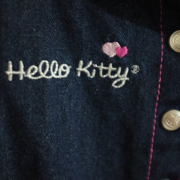Sanrio Hello Kitty denim belted dress embroidery size 6X - Picture 3 of 10